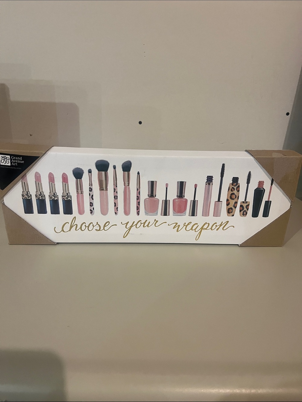 Choose Your Weapon Pink Makeup Tools Wall Print